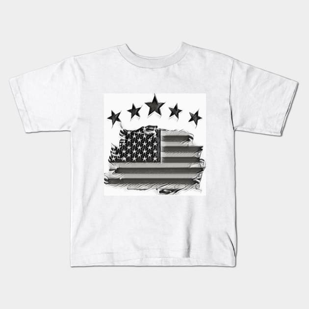 Flag USA Kids T-Shirt by My Word Art